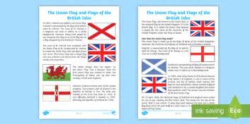 British Isles Flags Information Sheet Learning Resources