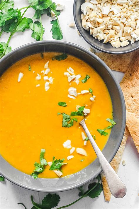 Curried Creamy Butternut Squash Soup Vegan Recipe Story The Picky Eater
