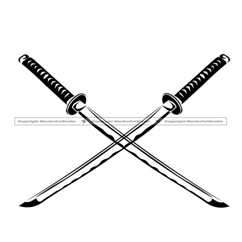 Crossed Swords 7 Katana Weapon Knife Blade Japan Detailed Etsy