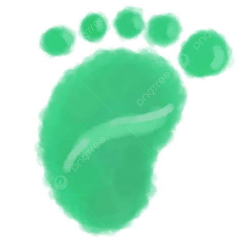 Baby Footprints Clipart Transparent Background Green Chalk Drawing