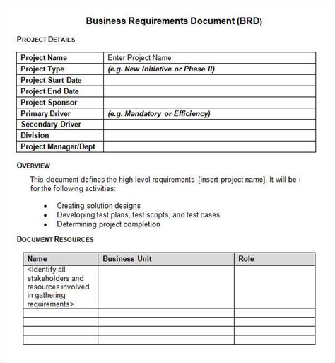 19+ Business Requirements Document Examples - PDF | Examples