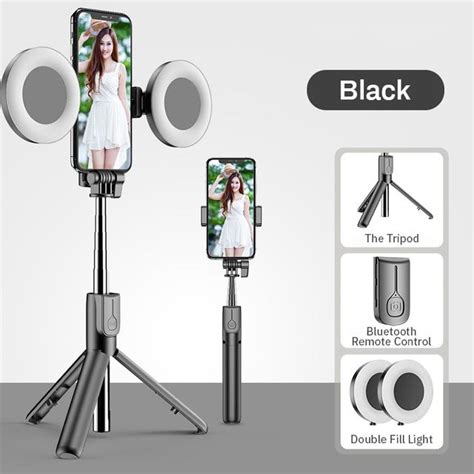 4in1 Wireless Bluetooth Selfie Stick Led Ring Light Extendable Handheld Monopod Live Tripod For