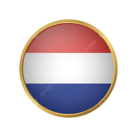 Netherlands Flag Clipart Transparent Background Netherlands Flag Vector With Circle Golden