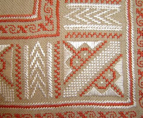 Unique Bulgarian Linen Hand Embroidered Table Cover Etsy Hand