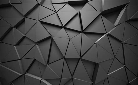 3d Solid Geometric Abstract Gray Triangle Background Black Etsy в