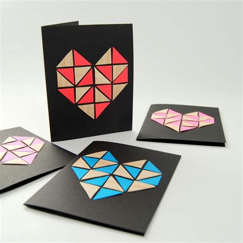 Geometric Heart Cards Northstory Diy Valentines Cards For Him Diy