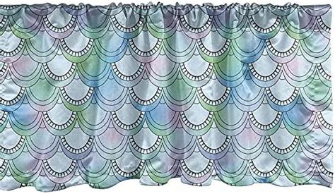 Fish Scale Window Valance Japanese Squama Pattern With Smooth Color