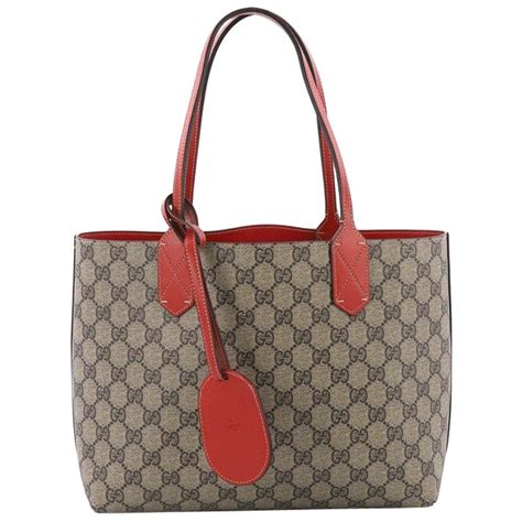 Gucci Reversible Tote Gg Print Leather Small At 1stdibs