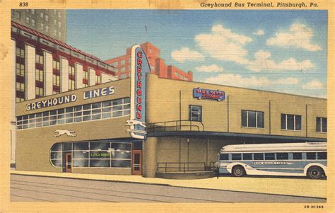 Greyhound Bus Terminal Pittsburgh Pennsylvania Sent In 1947 Flashbak