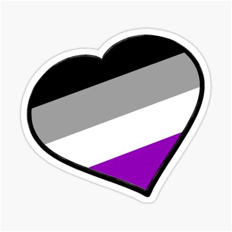 Ace Asexual Pride Flag Heart Sticker For Sale By TheColorfulQ Redbubble