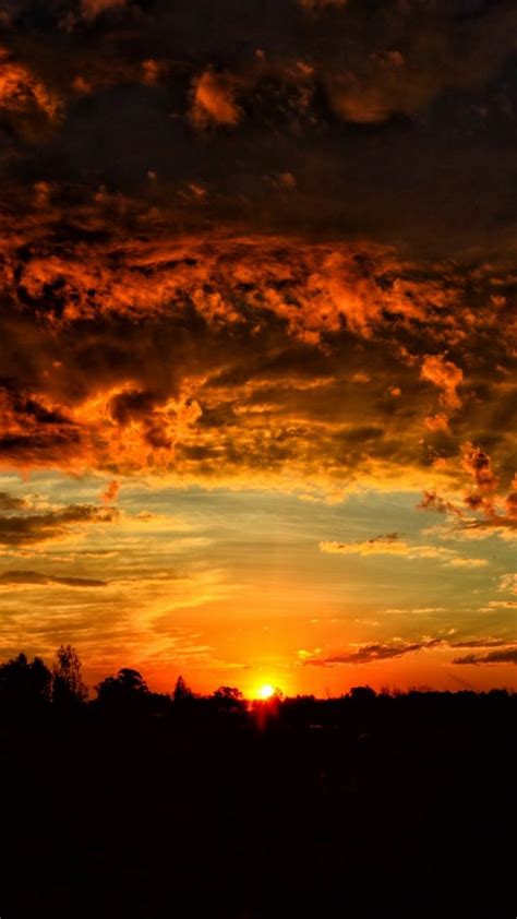 Sunset Clouds Orange Sky Wallpaper Background Iphone