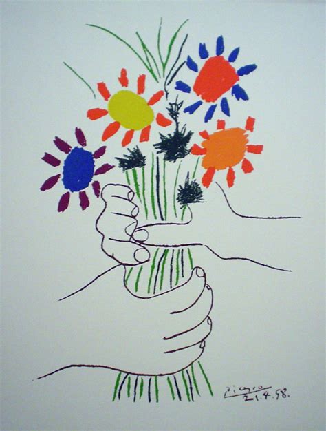Picasso Bouquet Of Flowers With Hands Kerrisdale Gallery