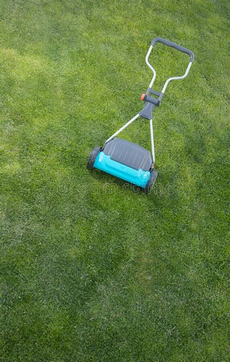 Above View Of Hand Held Lawn Mower Lawnmower Stock Photo Image Of