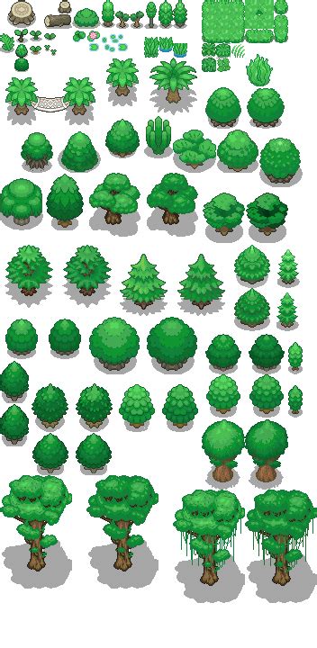 Tons Of Tileset Light Jungle Trees By Phyromatical On Deviantart Game Design Web Design