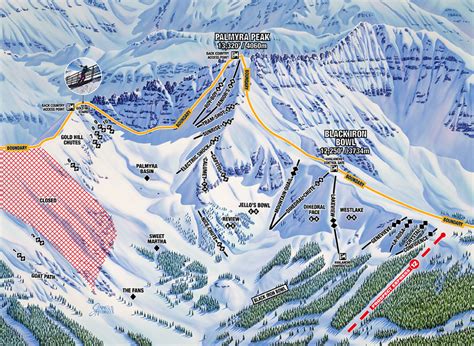 Colorado Ski Maps Telluride Resort Trail Map