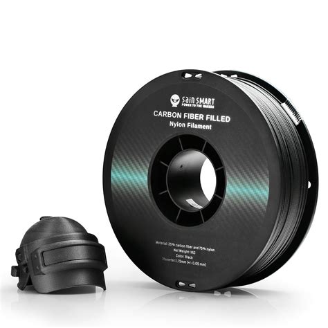 sainsmart 1 75mm black epa cf carbon fiber filled nylon filament 1kg 2 2lbs spool for 3d