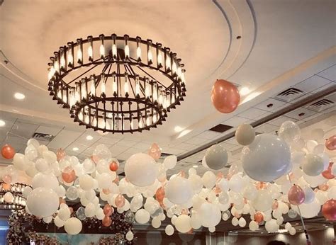 Wedding Balloon Ceiling Pearl Pink White And Clear Balloon Ceiling