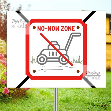 Printable No Mow Sign No Mow Zone Dont Mow Area No Etsy México