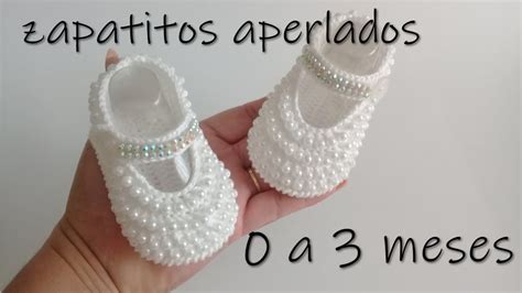 Zapatitos Aperlados Para Bebe A Crochet 0 A 3 Meses Youtube