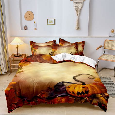 Halloween Duvet Cover Set Pumpkin Comforter Cover Halloween Pumpkin