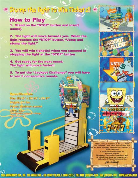 Spongebob Squarepants Ticket Boom Arcade Game Mandp Amusement