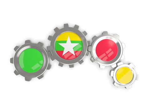 Seeking more png image grunge american flag png,pirate flag png,american flag clip art png? Metallic gears. Illustration of flag of Myanmar
