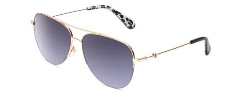 Kate Spade Maisie Womens Aviator Designer Sunglasses Gold Black White