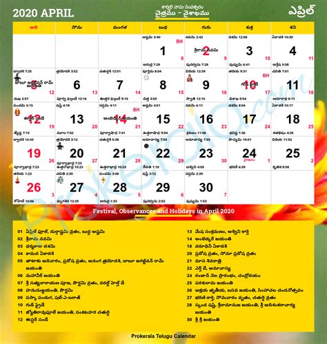 Telugu calendar and panchangam 2021 data prepared by telugucalendar.org astrology team. Telugu Calendar 2020, April