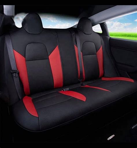 Car Seat Cover Set For Tesla Model Y Carbone