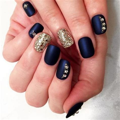 70 Best Stunning And Gorgeous Navy Blue Nails Inspirational Arts For