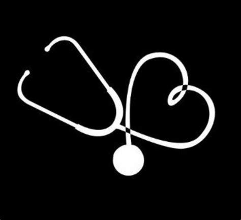 Stethoscope Heart Nurse Vinyl Decals Vinyl Window Decals Black