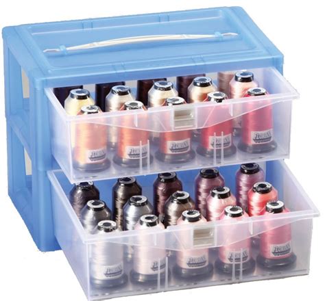 Machine embroidery is an embroidery process whereby a sewing machine or embroidery machine is used to create patterns on textiles. Floriani 30-Spool Thread Storage Box | Thread storage ...