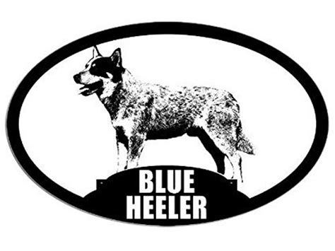 Oval Blue Heeler Silhouette Sticker Dog Breed Decal Acd Etsy