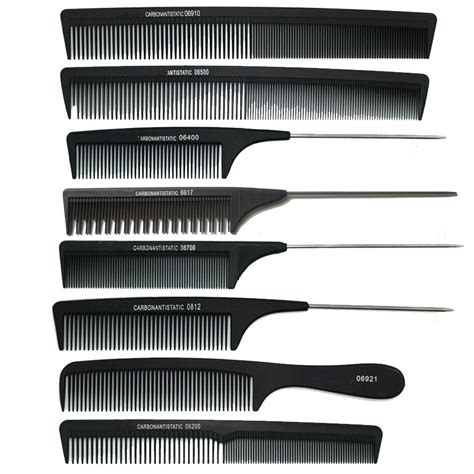 8 Pcsset Black Professional Combs Hairdressing New Tail Comb Two