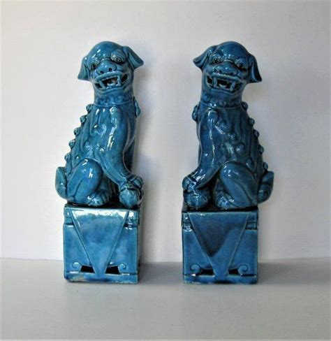 Sale Pair Of Vintage Ceramic Foo Dogs 4 X 10 Etsy Vintage Ceramic