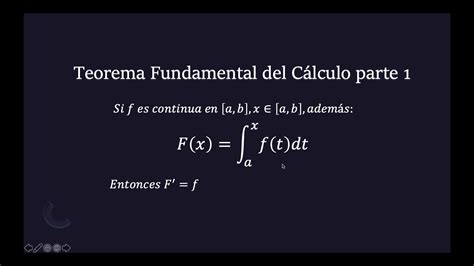 Demostración Y Explicación Del Teorema Fundamental Del Cálculo Parte 1