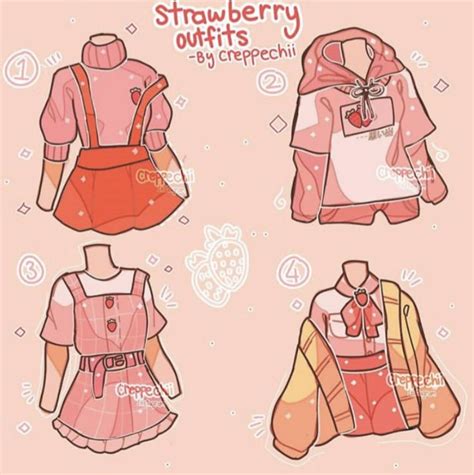 Strawberry Outfits Drawing Anime Clothes Art Clothes Fashion Design