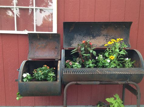 Repurposed Old Smoker Into A Planter Water Wise Landscaping Diy