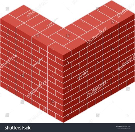 Corner Brick Wall Construction Building Brickwork Stock Vector Royalty