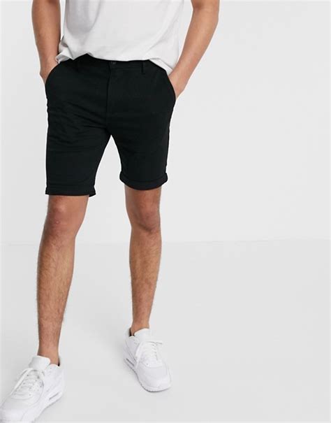 topman skinny chino shorts  black asos short chino tenue de