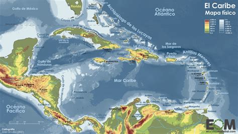 Simpático Césped Físico Mapa Fisico Del Caribe Anzai Empleado Ciudadanía