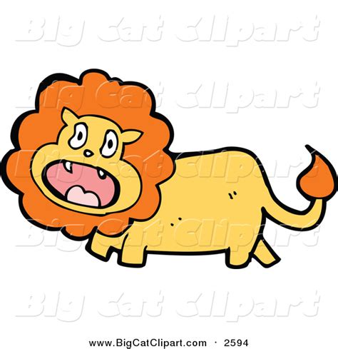 Big Cat Cartoon Vector Clipart Of A Surprised Male Lion By