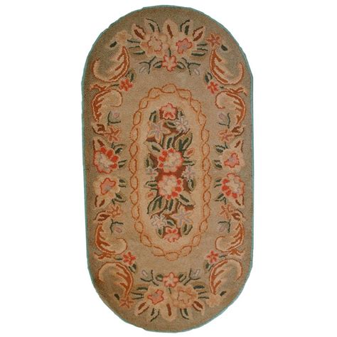 Handmade Antique American Oval Hooked Rug 1930s At 1stdibs