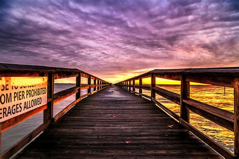 Hilton Pier Sunset Photograph By Steve Stephenson Fine Art America