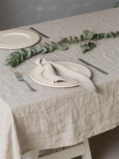Linen Tablecloth Table Linens Washed Linen Tablecloth In Natural Color