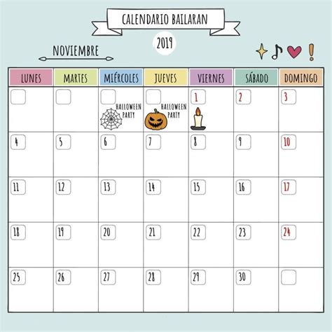 Calendario Noviembre Festivos Y Actividades Bailaran