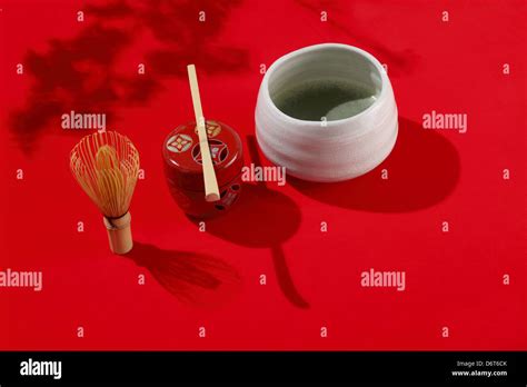 Matcha Green Tea Set Stock Photo Alamy
