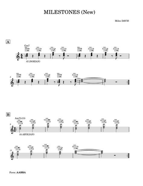 miles davis milestones sheet music notes download printable pdf score 82674 vlr eng br