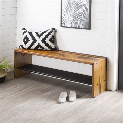 Entry Bench Kitchen Bench Modern Industrial Rustic Dining Bench Coffee