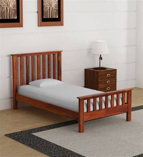 Buy Abbey Sheesham Wood Single Bed In Honey Oak Finish By Woodsworth